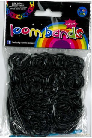 Gumki Loom Bands 300 Szt Czarne [ZABAWKA]