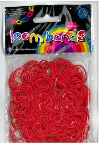 Gumki Loom Bands 300 Szt Czerwone [ZABAWKA]
