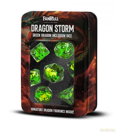 Dragon Storm Inclusion Dice Set Green Dragon (7)