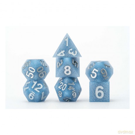 FanRoll Sharp Edge Silicone Dice Set Glacial Debris (7)