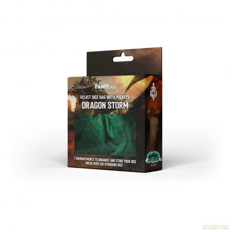 Dragon Storm Dice bag with compartments Green Dragon Scales