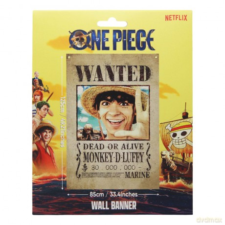 One Piece Wall Banner Luffy Wanted 120 x 85 cm