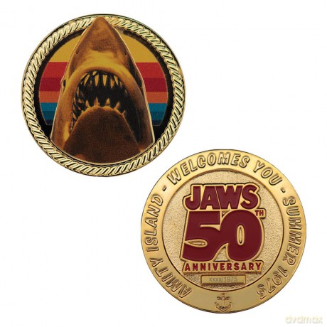 Jaws Collectable Coin 50th Anniversary 24k Gold Plated Limited Edition