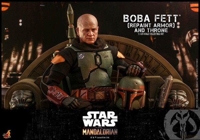 Star Wars: The Mandalorian Action Figure 1/6 Boba Fett Repaint Armor and Throne Special Edition 30 cm