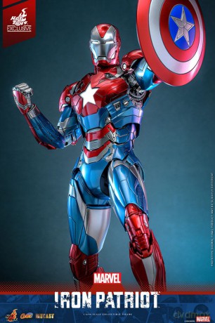 Marvel Comic Diecast Masterpiece Action Figure 1/6 Iron Patriot Hot Toys Exclusive 32 cm