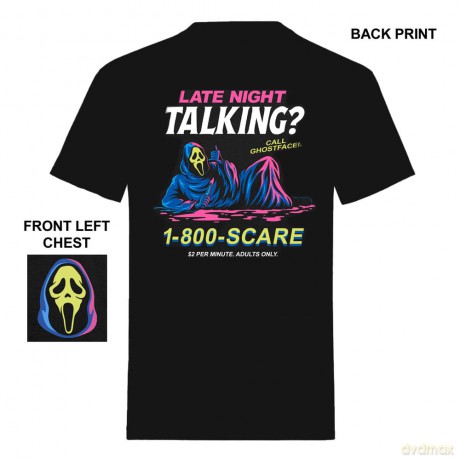 Scream T-Shirt Ghost Face Late Night Talking Size L