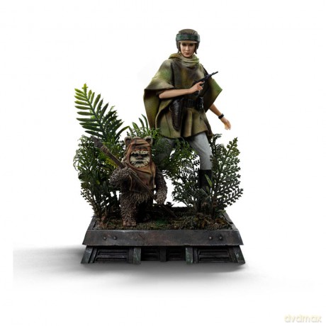 Star Wars Episode VI Art Scale Statue 1/10 Leia and Wicket 21 cm
