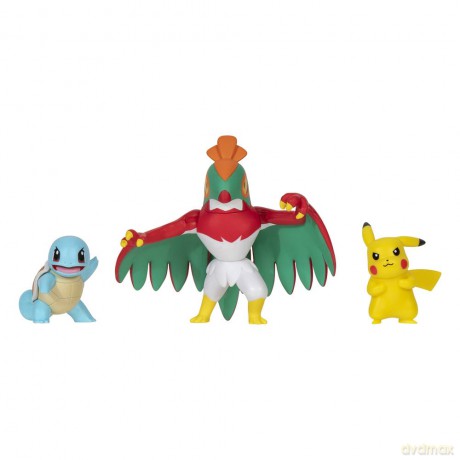 Pokémon Select Battle Figure Pikachu, Squirtle, Hawlucha 7,5 cm