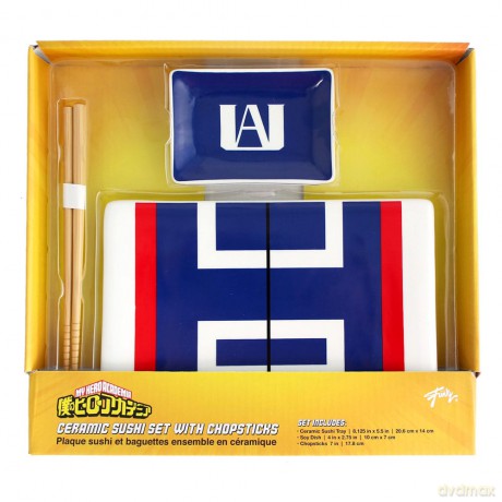 My Hero Academia Ceramic Sushi Set with Chopsticks UA