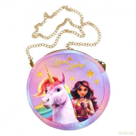 Unicorn Academy Plush Shoulder Bag Round