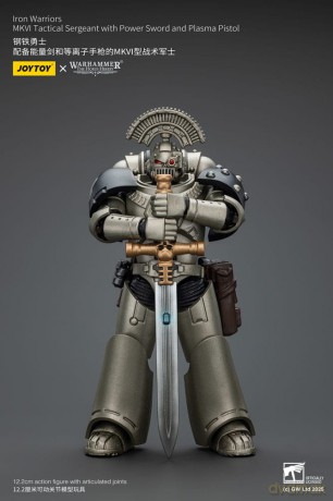 Warhammer The Horus Heresy Action Figure 1/18 lron Warriors MKVI Tactical Sergeant with Power Sword and Plasma Pistol 12 cm