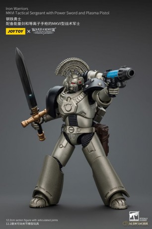Warhammer The Horus Heresy Action Figure 1/18 lron Warriors MKVI Tactical Sergeant with Power Sword and Plasma Pistol 12 cm