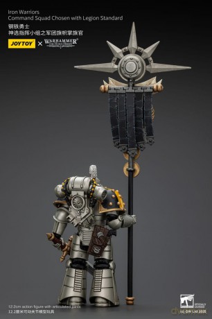 Warhammer The Horus Heresy Action Figure 1/18 lron Warriors Command Squad Chosen with Legion Standard 12 cm