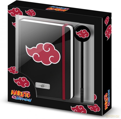 Naruto Akatsuki - pudełko prezentowe z pamiętnikiem i modnym długopisem