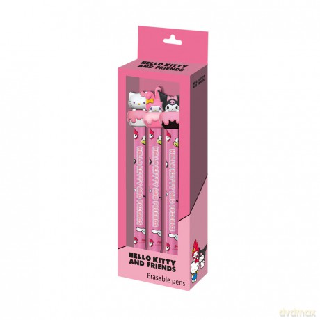 Sanrio Zestaw 3 wymazywalnych długopisów żelowych