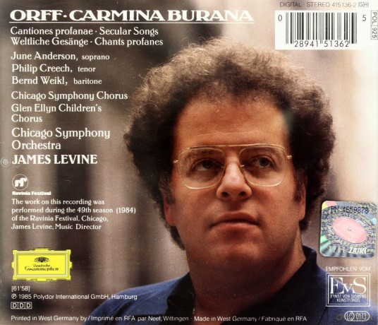 Weikl Cso Levine: Orff:Carmina Burana [CD]