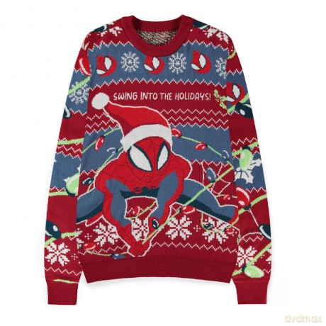 Spider-Man Sweater Swing into the Holidays (Christmas Jumper) Size XL