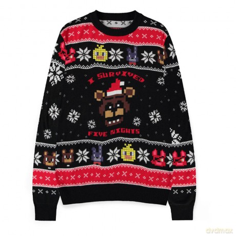 Five Nights at Freddy's Sweater Survived Five Nights (Christmas Jumper) Size XL