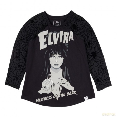 Elivira by Loungefly Tee T-Shirt Unisex Shirred Raglan Size M