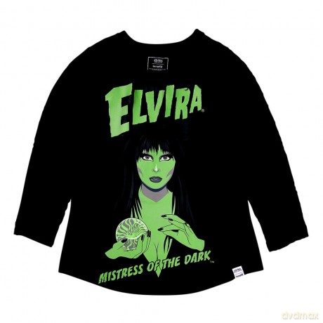 Elivira by Loungefly Tee T-Shirt Unisex Shirred Raglan Size S
