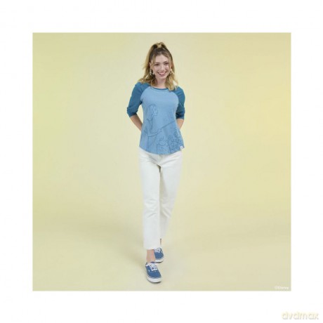 Pinocchio by Loungefly Tee T-Shirt Unisex Blue Fairy Shirred Raglan Size S