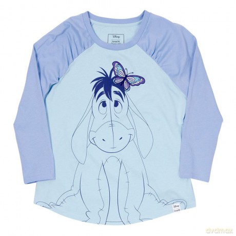 Winnie the Pooh by Loungefly Tee T-Shirt Unisex Eeyore Shirred Raglan Size M