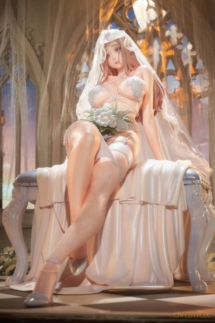 Original IllustrationPVC Statue 1/4 Marry me Illustrated by LOVECACAO Bonus Inclusive Limited Edition 31 cm