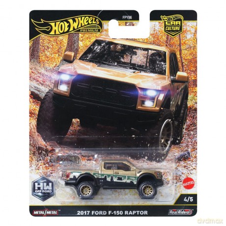 Hot Wheels Premium Car Culture Diecast Vehicle 1/64 2017 Ford F-150 Raptor