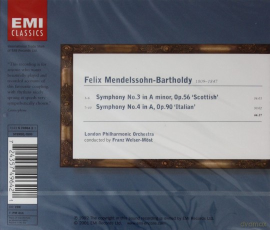 Welser-Most/London Philharmonic: Encore-Symphony Nos.3 And 4 [CD]