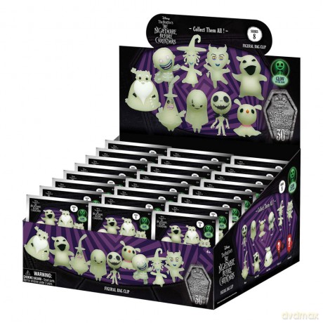Nightmare Before Christmas 3D PVC Bag Clips Glow in the Dark Series 8 Display (24)