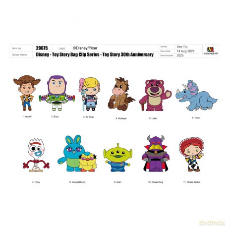 Toy Story 3D PVC Bag Clips 30th Anniversary Series 67 mix