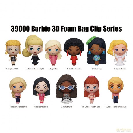 Barbie 3D PVC Bag Clips Series 1 Display (24)