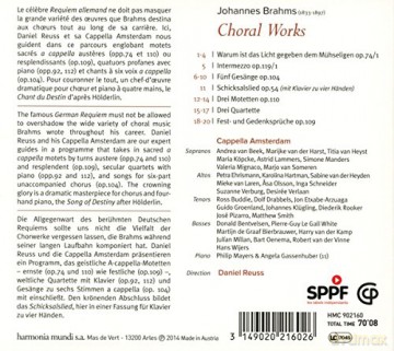 Capella Amsterdam: Brahms: Choral Music - Warum Ist Das Licht Gegeben Dem Muhseligen [CD]