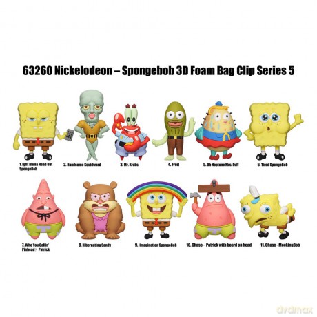 Nickelodeon Classics 3D PVC Bag Clips Series 5 SpongeBob SquarePants Display (24)