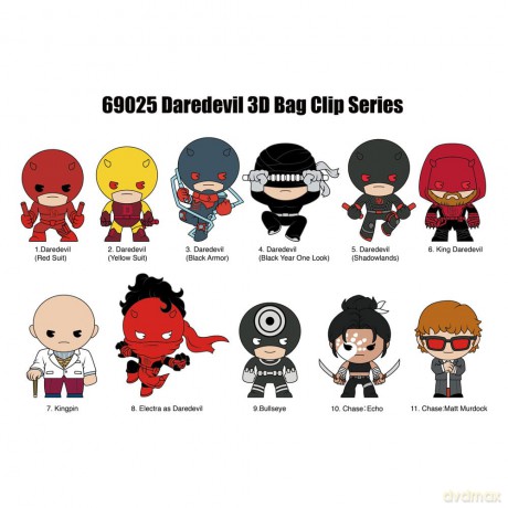 Daredevil 3D PVC Bag Clips Classic Display (24)