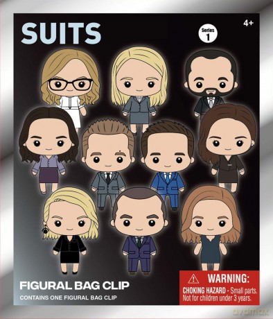 Suits 3D PVC Bag Clips Series 1 Display (24)