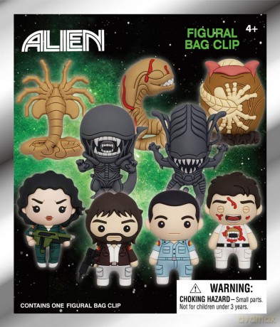 Alien 3D PVC Bag Clips Series 1 Display (24)