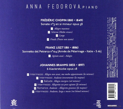 Anna Fedorova: Frédéric Chopin: Piano...Chopin to Brahms [CD]