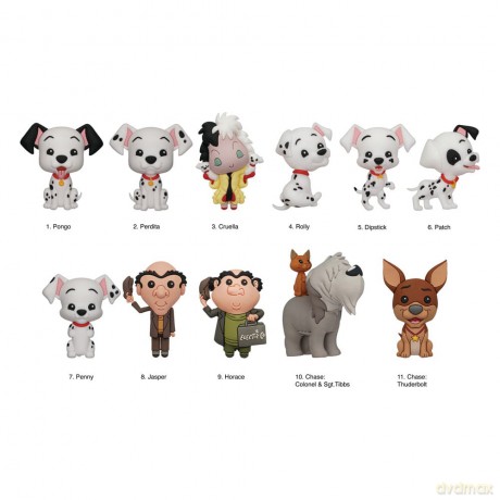 Disney 3D PVC Bag Clips 101 Dalmations Series 33 Display (24)