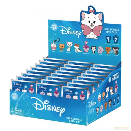 Disney Cats 3D Foam Bag Clips Series 69 Display (24)