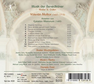 Basler Madrigalisten: Molitor: Motets From Epinicion Marianum 1683 [CD]