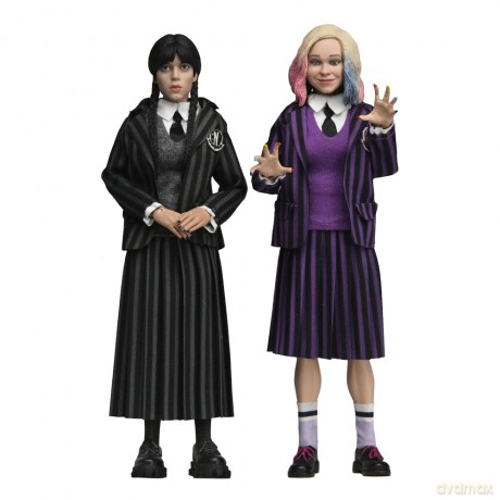 Wednesday Action Figures 2 Pack Wednesday Addams (Nevermore Uniform) and Enid 20 cm