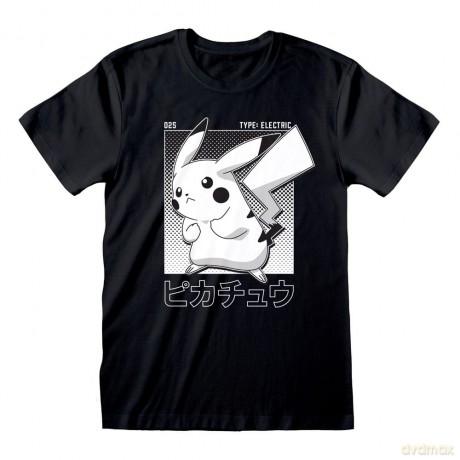 Pokemon T-Shirt Halftone Pikachu Size M