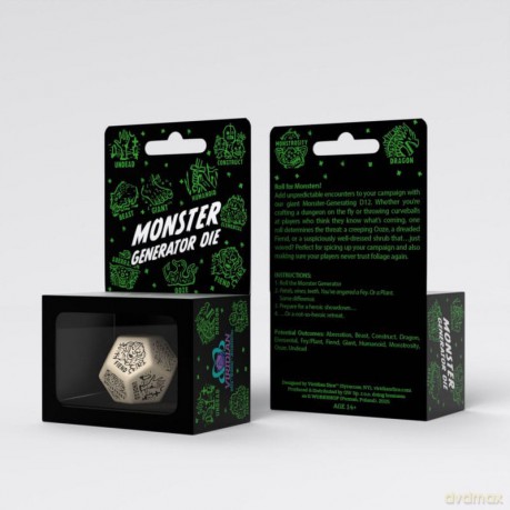 Viridian Jumbo Dice Monster Generator Die D12 Beige