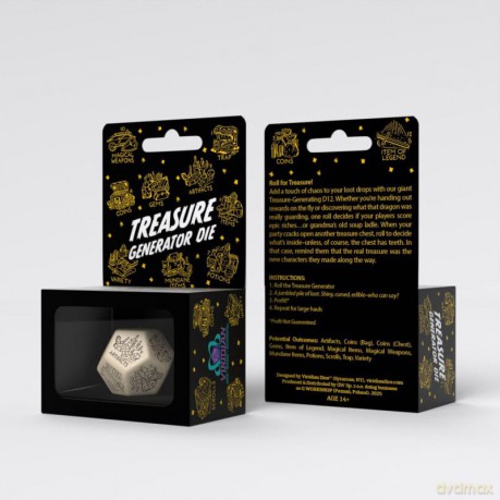 Viridian Jumbo Dice Treasure Generator Die D12 Beige
