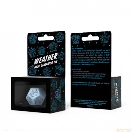Viridian Jumbo Dice Weather Generator Die D12 Blue