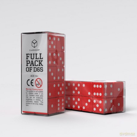 Q Workshop Dice Set Full Pack D6 Red (20)