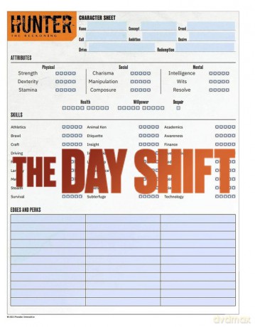 Hunter: The Reckoning 5th Edition RPG Journal Expanded Character Sheet Journal *Englische Version*