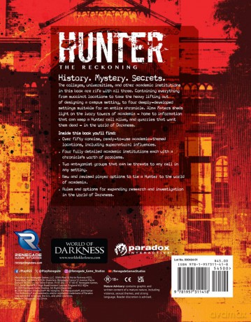 Hunter: The Reckoning 5th Edition RPG book Alma Maters Sourcebook *Englische Version*