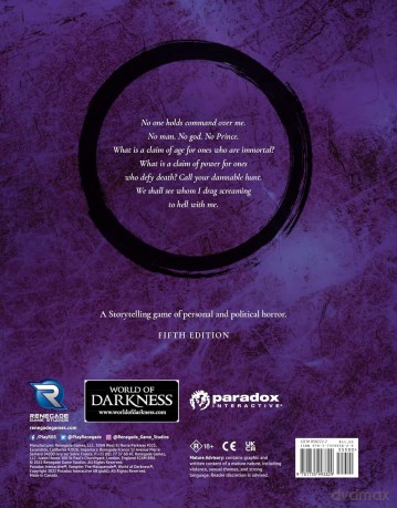 Vampire: The Masquerade 5th Edition RPG book Game Core Rulebook *Englische Version*
